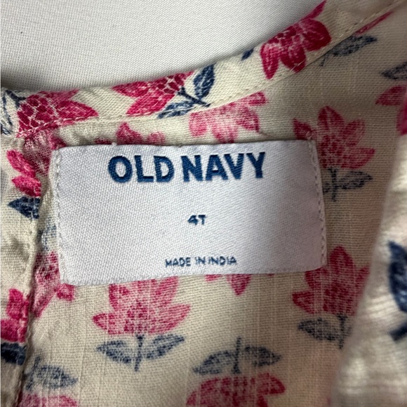 Old Navy Girls Pink Floral Peasant Dress Size 4T - Picture 3 of 4